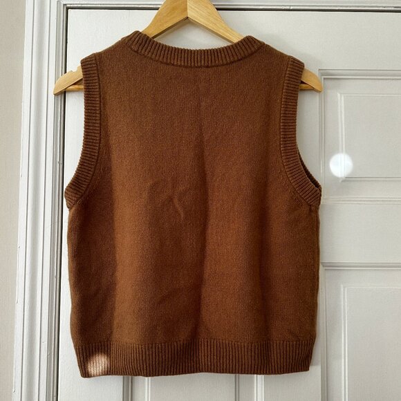 Sezane 100% Yak Wool Sweater Vest Tomi Jumper, Camel - Picture 7 of 9